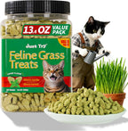 Just Try cat grass treats front view of 13.4 ounce jar