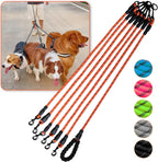 Dog Double Leashes,Comfortable Dog Leash with Reflective,No Tangle Triple Leash for Dogs (Orange Five Leashes) - Image 12