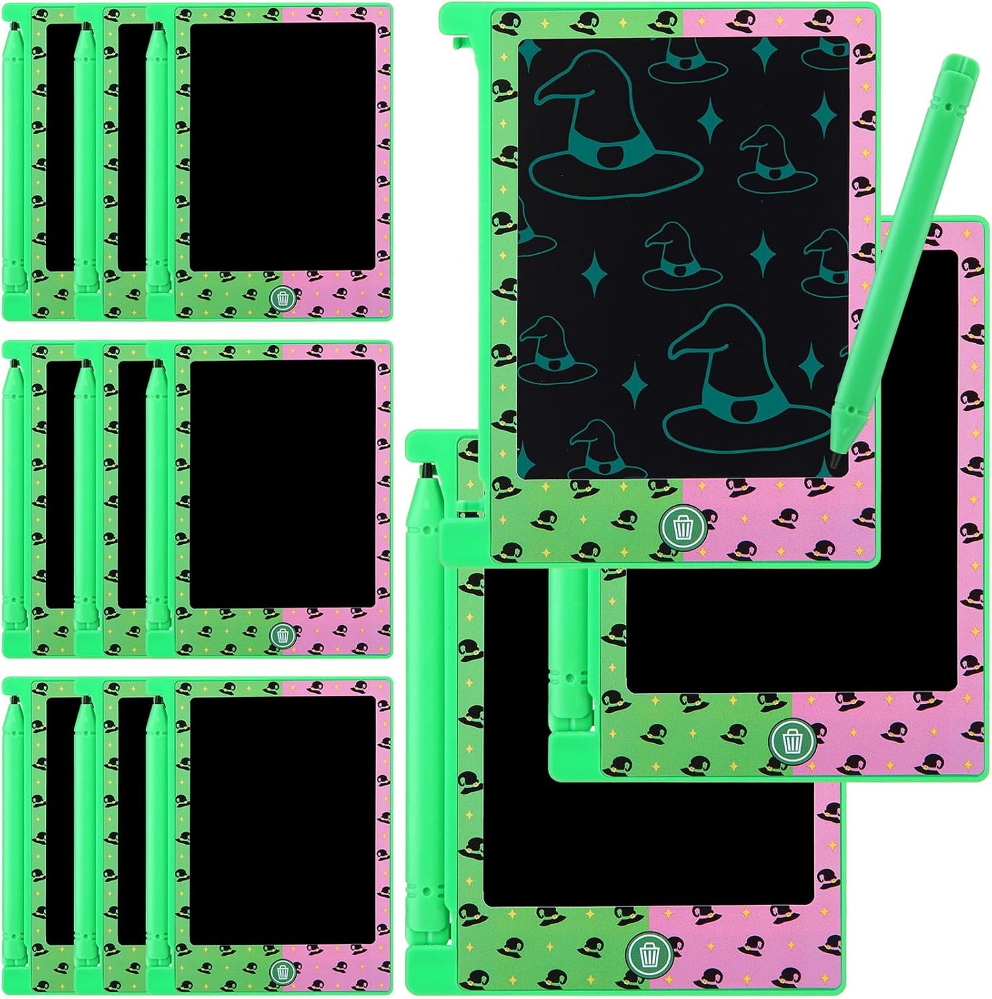 Nezyo 12 pack witch hat mini LCD writing tablets front view