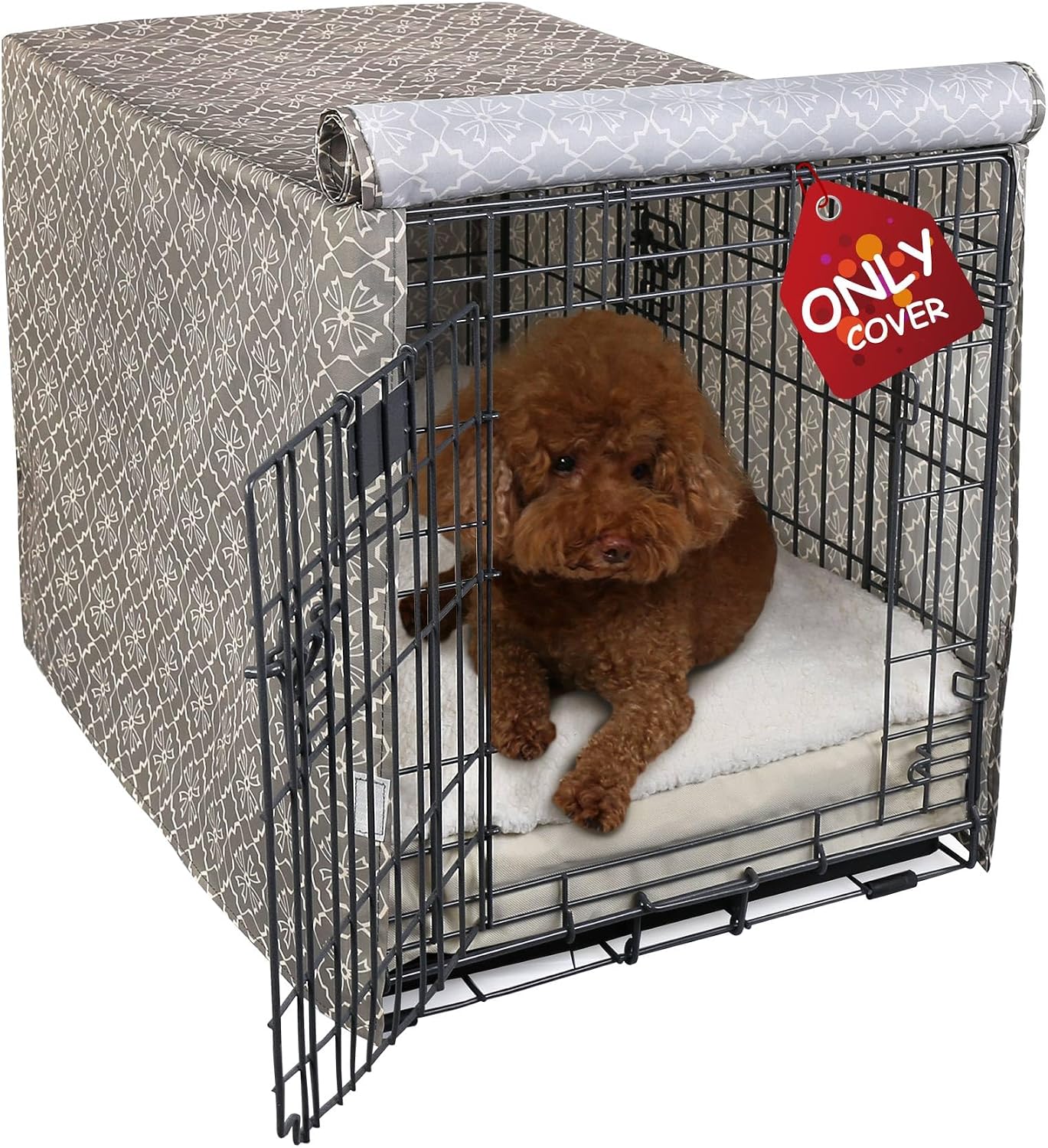 Explore Land Dog Crate Cover Heavy Duty Polyester Pet Kennel Sunshade Universal Fit for 42 inches Wire Cage (Black) - Image 14