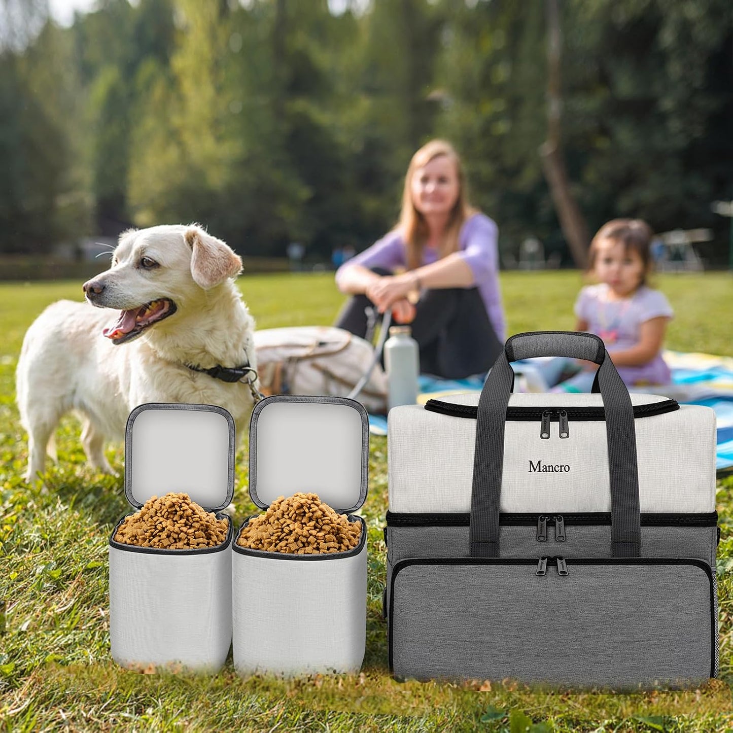 Adjustable shoulder strap attached to a heavy duty Oxford fabric pet bag