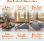 Textured polypropylene surface of the reusable gray dog kennel mat