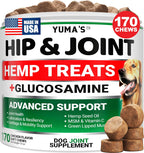 Yuma's premium dog supplement jar showing 240 soft chews count for separation relief