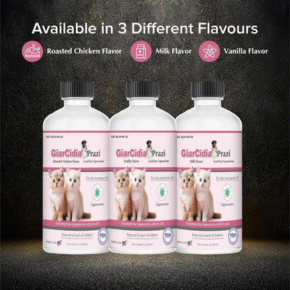 Chicken flavored liquid dewormer for kittens with dosing syringe