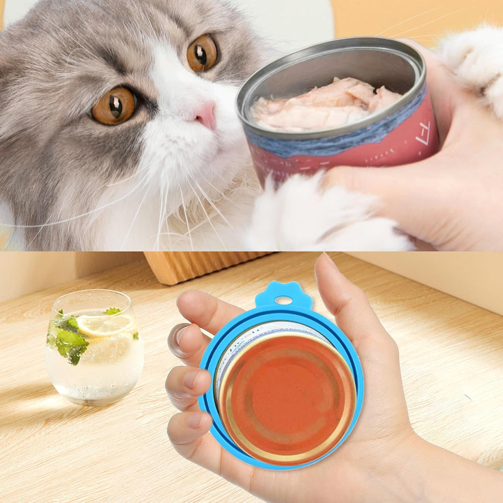 2 Pack Pet Food Can Covers, Silicone Universal Can Lids for Dog & Cat Food, BPA Free, One Fit Most Standard Size Food Cans Green/Blue - Image 6