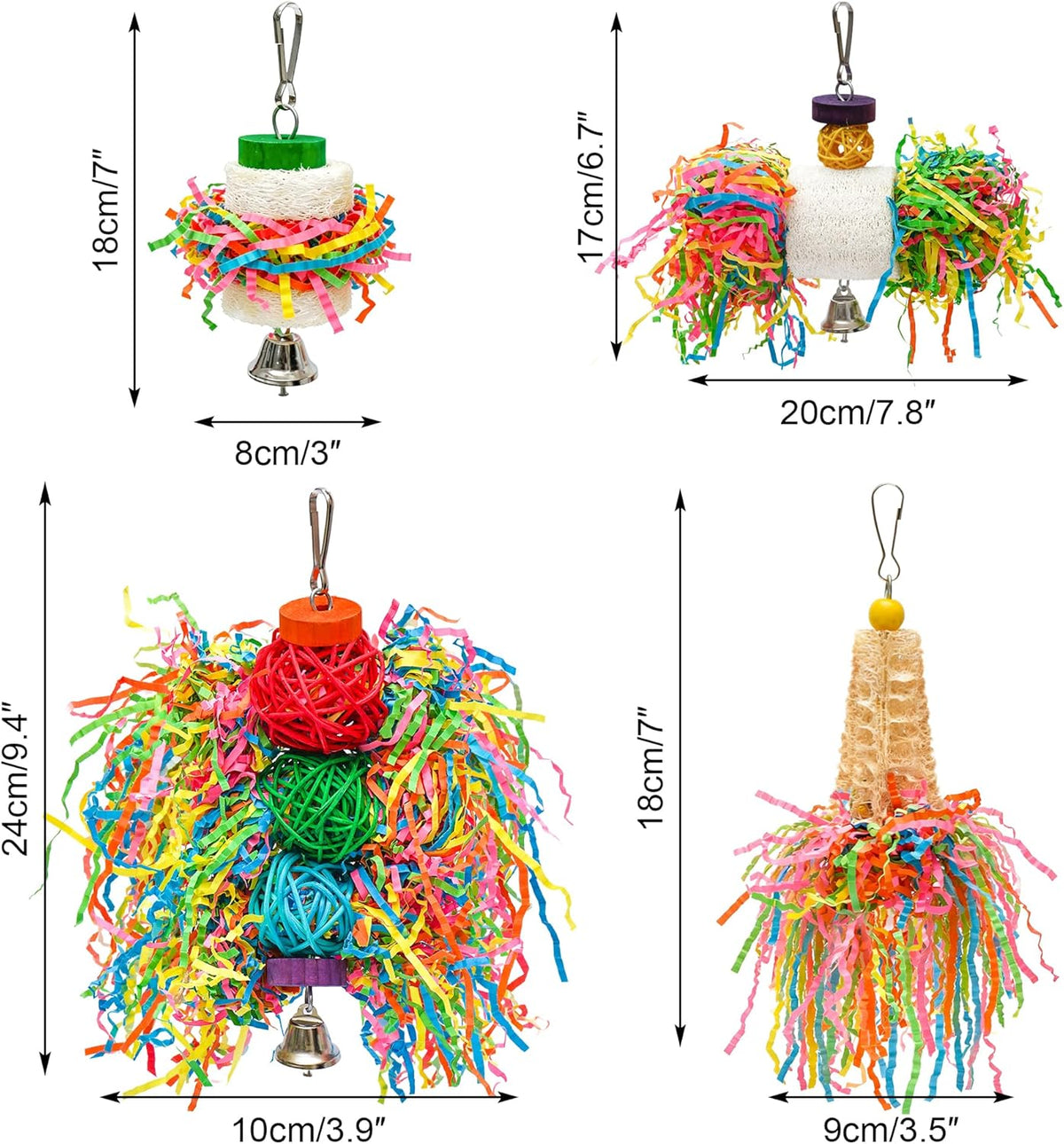 Agroria parakeet chewing hanging toy set