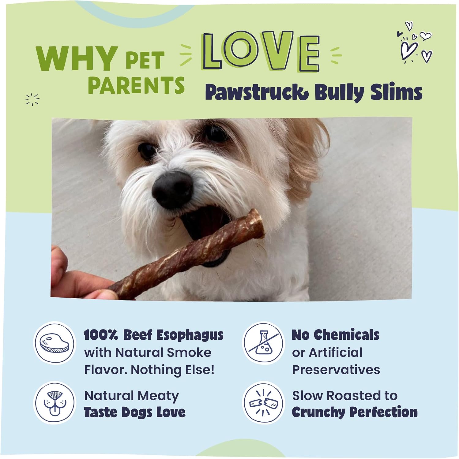 Pawstruck beef esophagus jerky treats displayed on a clean surface for small dogs