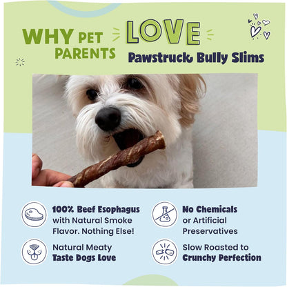Pawstruck beef esophagus jerky treats displayed on a clean surface for small dogs