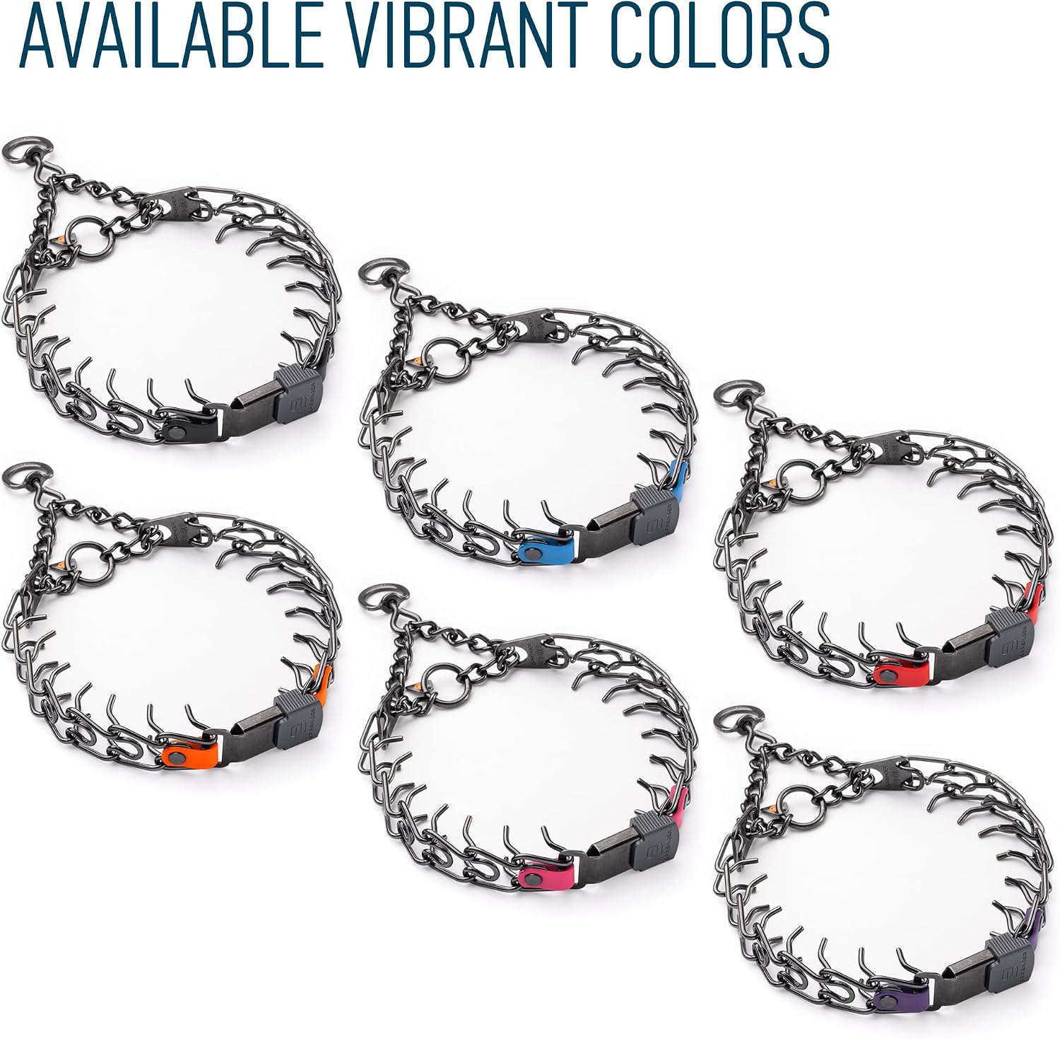 Premium Herm Sprenger black stainless steel collar detailing the integrated 360 degree swivel D ring.