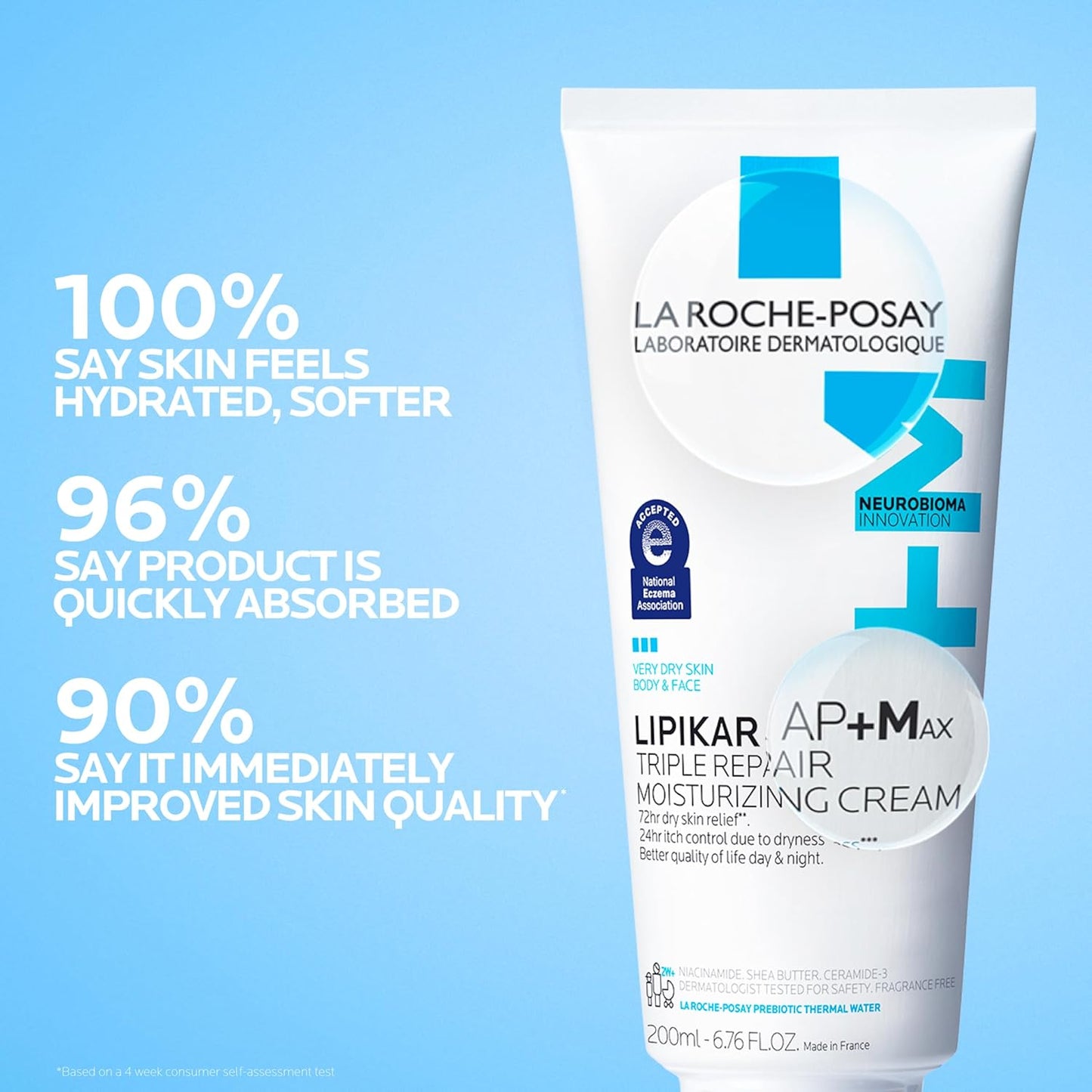 La Roche-Posay Lipikar moisturizing cream container showcasing the authentic USA imported label