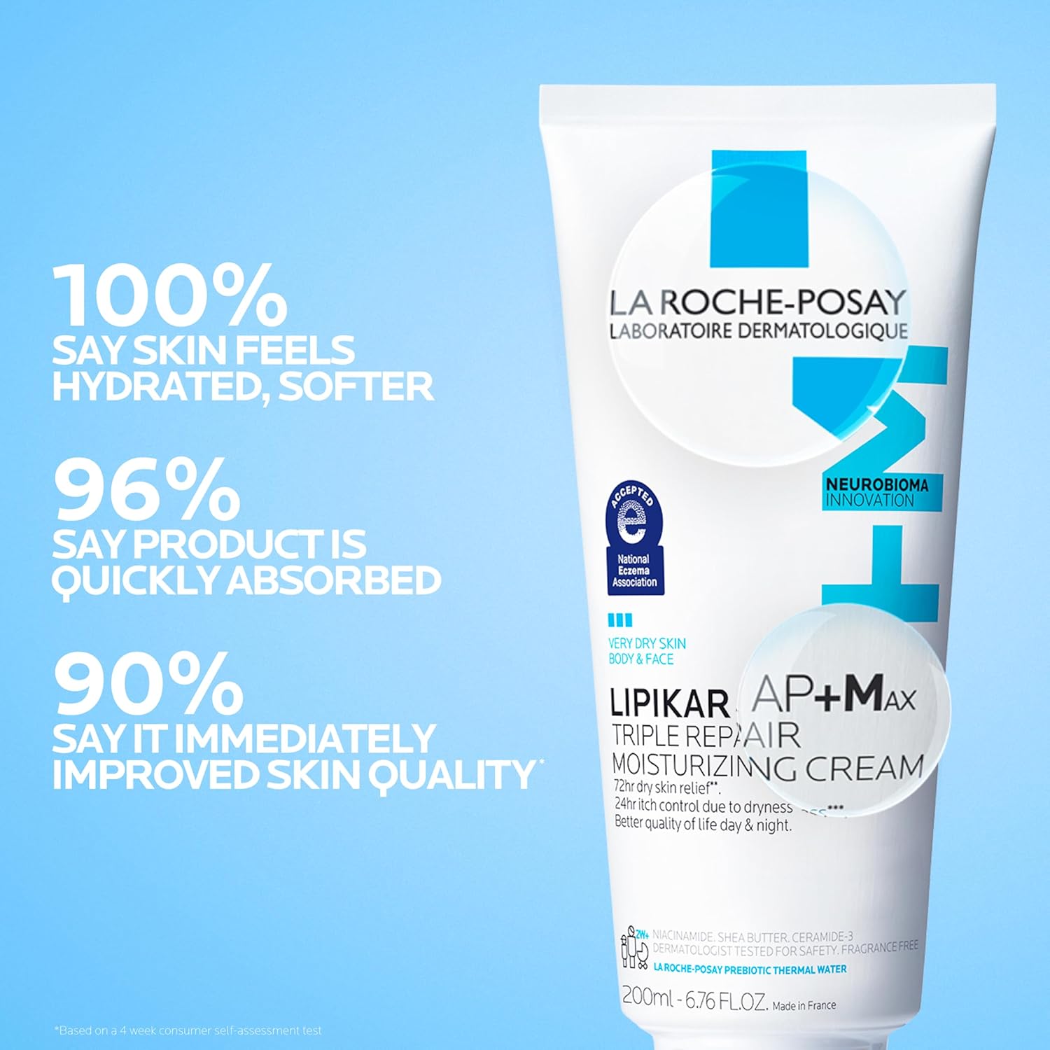 La Roche-Posay Lipikar moisturizing cream container showcasing the authentic USA imported label