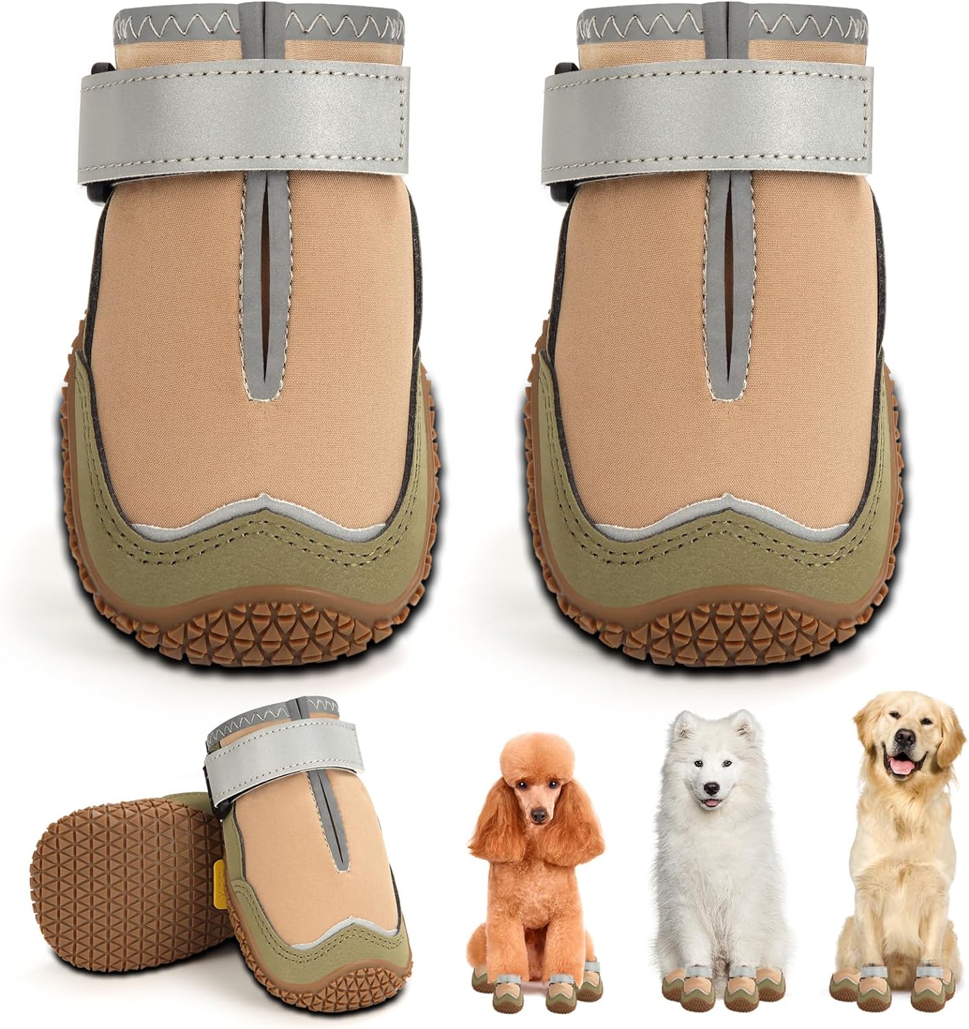 Hcpet Dog Boots, Dog Shoes for Large Dogs, Medium Dog Boots & Paw Protectors, Anti-Slip Dog Booties for Hot Pavement Winter Snow Hiking with Reflective Straps Black Size 6 - Image 13