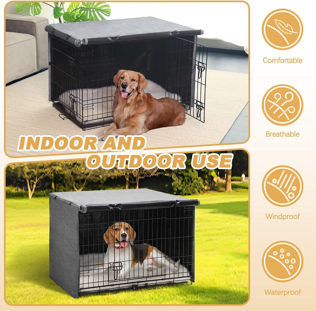 Akinerri pet crate cover showing mesh ventilation windows