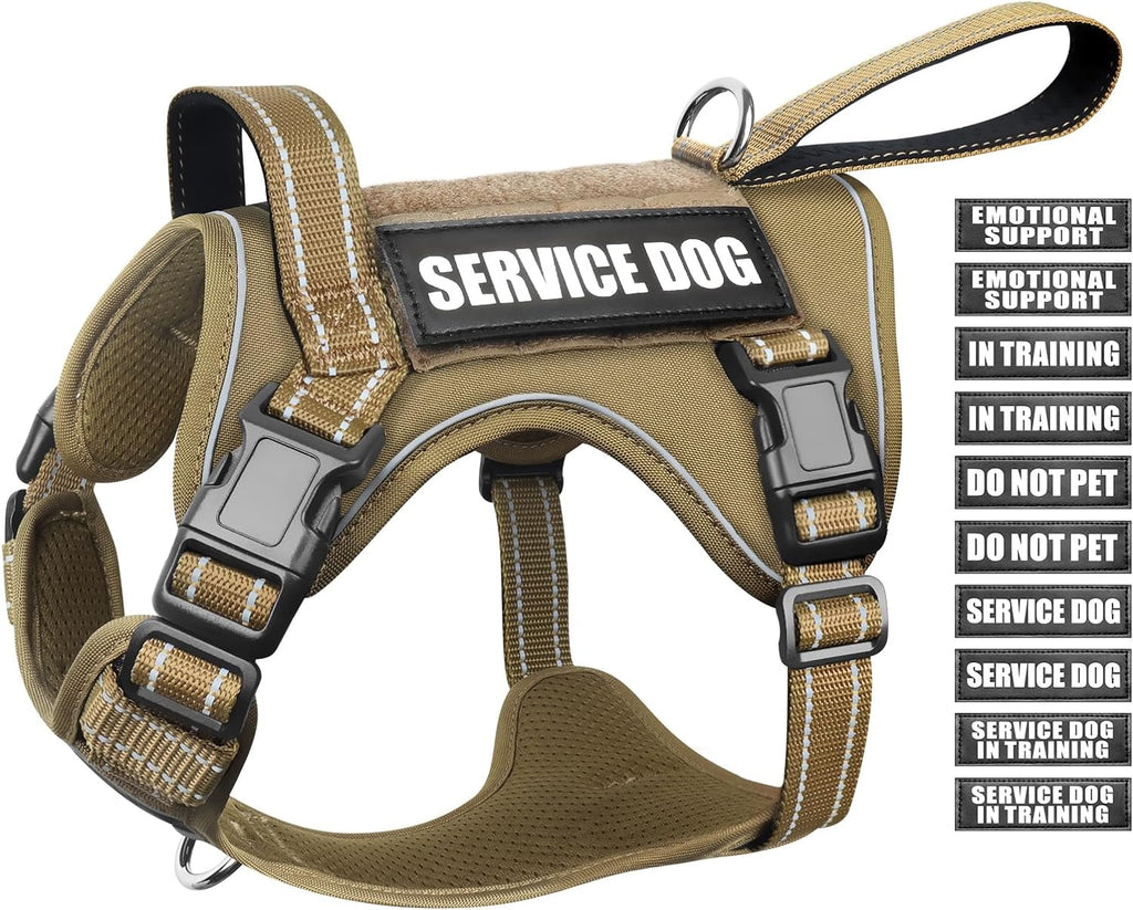 Premium quality imported tactical vest harness for medium and large service dogs.
