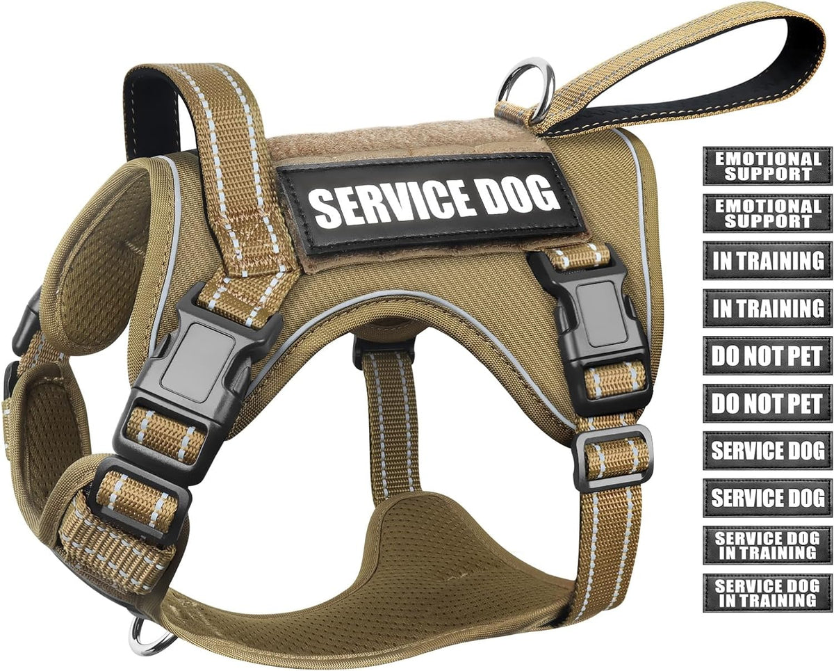 Premium quality imported tactical vest harness for medium and large service dogs.
