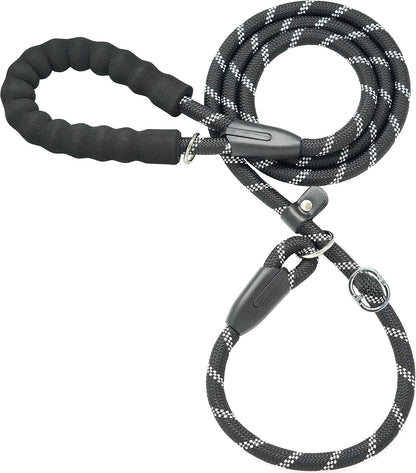 iYoShop durable slip lead dog leash front view showing black heavy-duty rock climbing rope