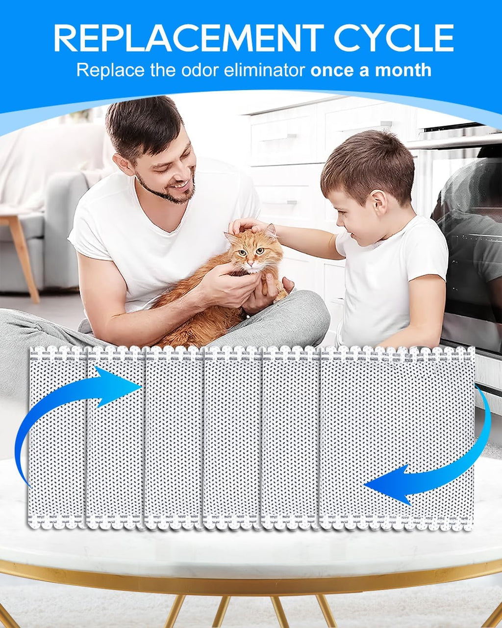 PurifyLogix fragrance free cat toilet odor control replacement filters layout
