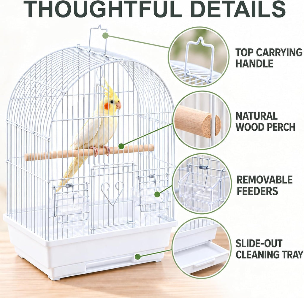 Small Bird Cage, Lightweight Hanging Travel Cage with Removable Tray - Image 5