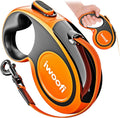 Iwoofi retractable dog leash front view orange