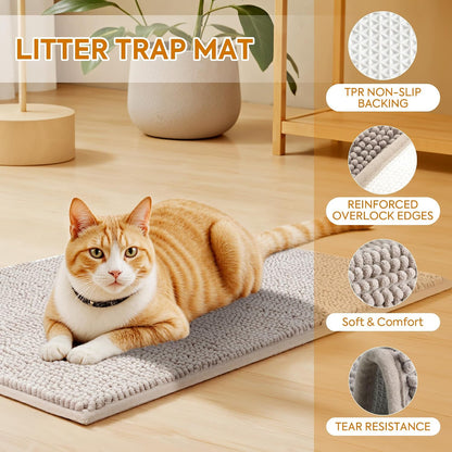 Pieviev pet litter mat close up showing deep twelve millimeter high pile fibers.