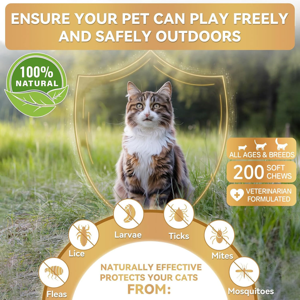 WEALLIN cat flea and tick chews health supplement benefits chart