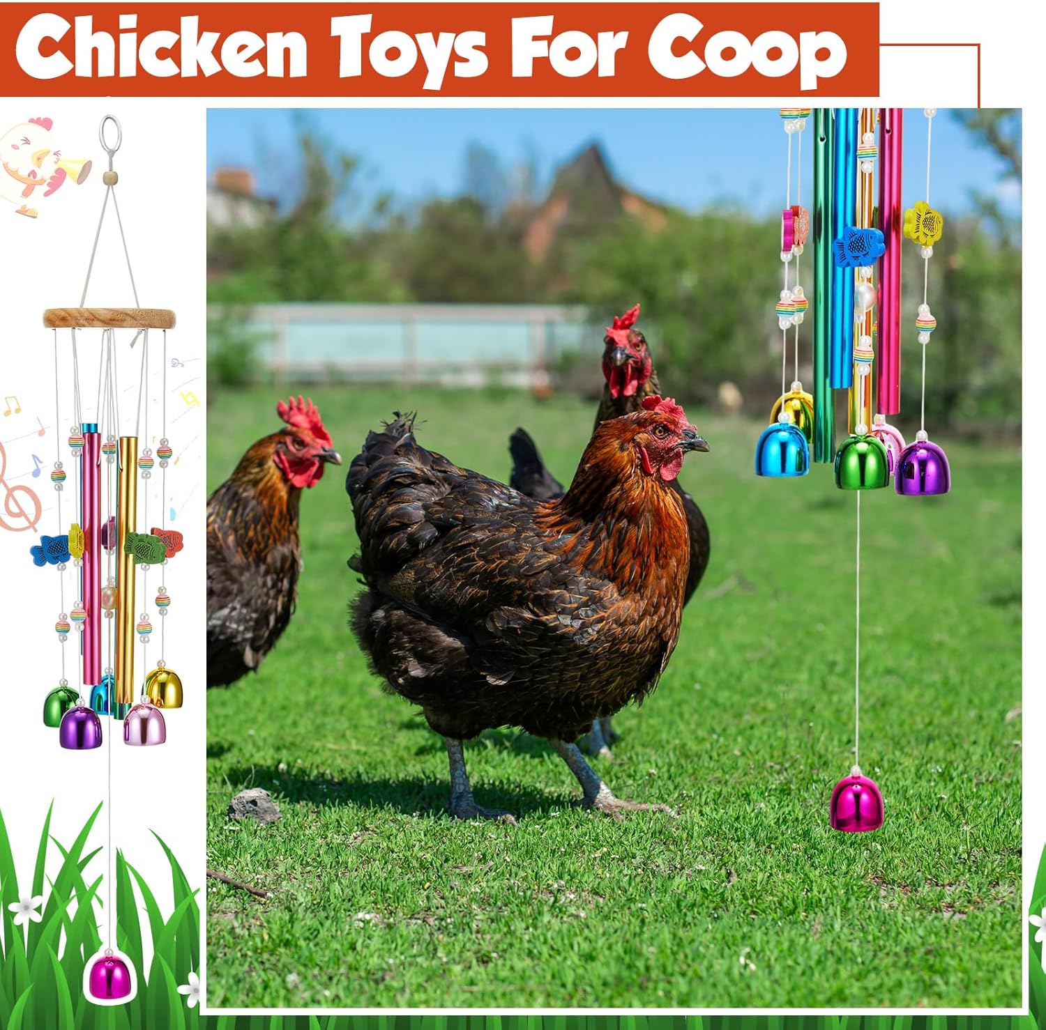 Close up of aluminum tubes on WinnerWhy chicken toy