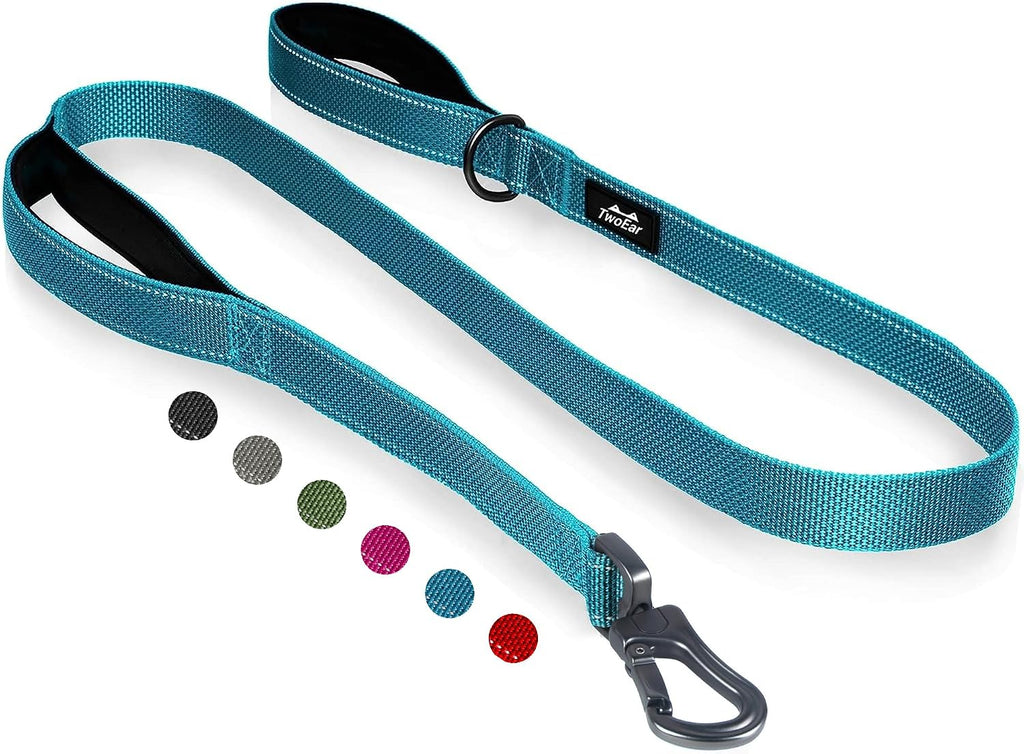 TwoEar 6FT 1IN Strong Black Dog Leash with 2 Padded Handles, Traffic Handle Extra Control, Comfortable Soft Dual Handle, Auto Lock Hook, Reflective Walking Lead for Small Medium and Large Dogs - Image 13