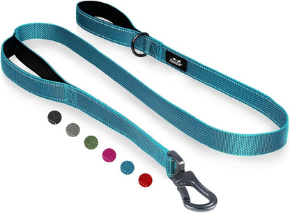 TwoEar 6FT 1IN Strong Black Dog Leash with 2 Padded Handles, Traffic Handle Extra Control, Comfortable Soft Dual Handle, Auto Lock Hook, Reflective Walking Lead for Small Medium and Large Dogs - Image 13