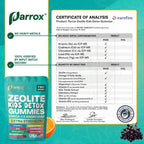 Parrox zeolite kids gummies package close up view