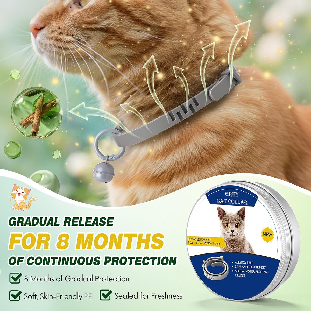 Close up of plant based flea collar material
