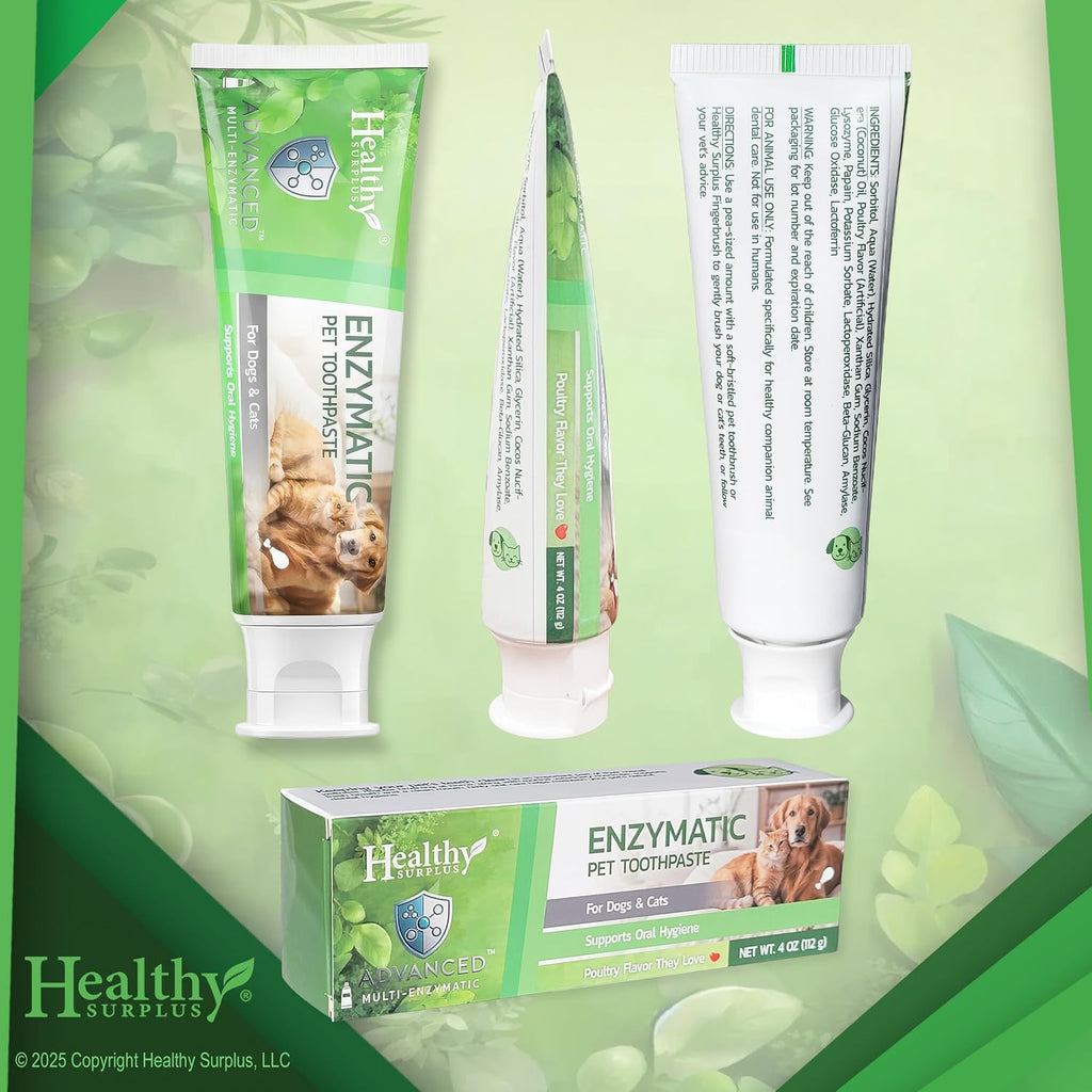 Healthy Surplus fresh breath pet toothpaste 4 Ounce full size tube