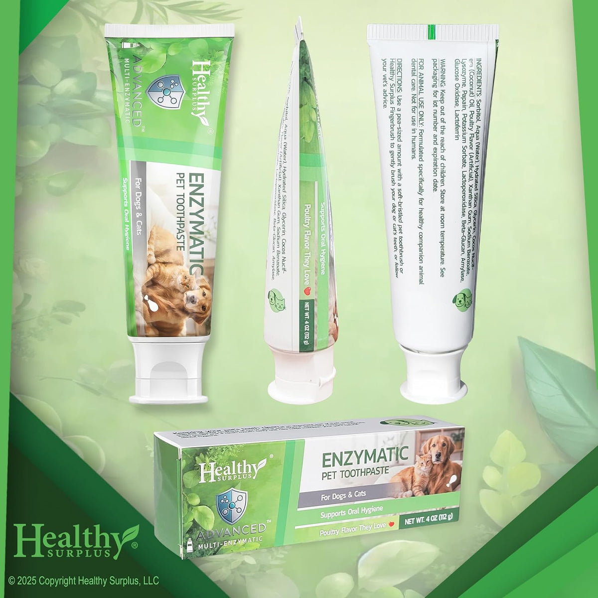 Healthy Surplus fresh breath pet toothpaste 4 Ounce full size tube