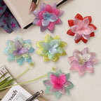 Six colorful floral charms for dog and cat collars