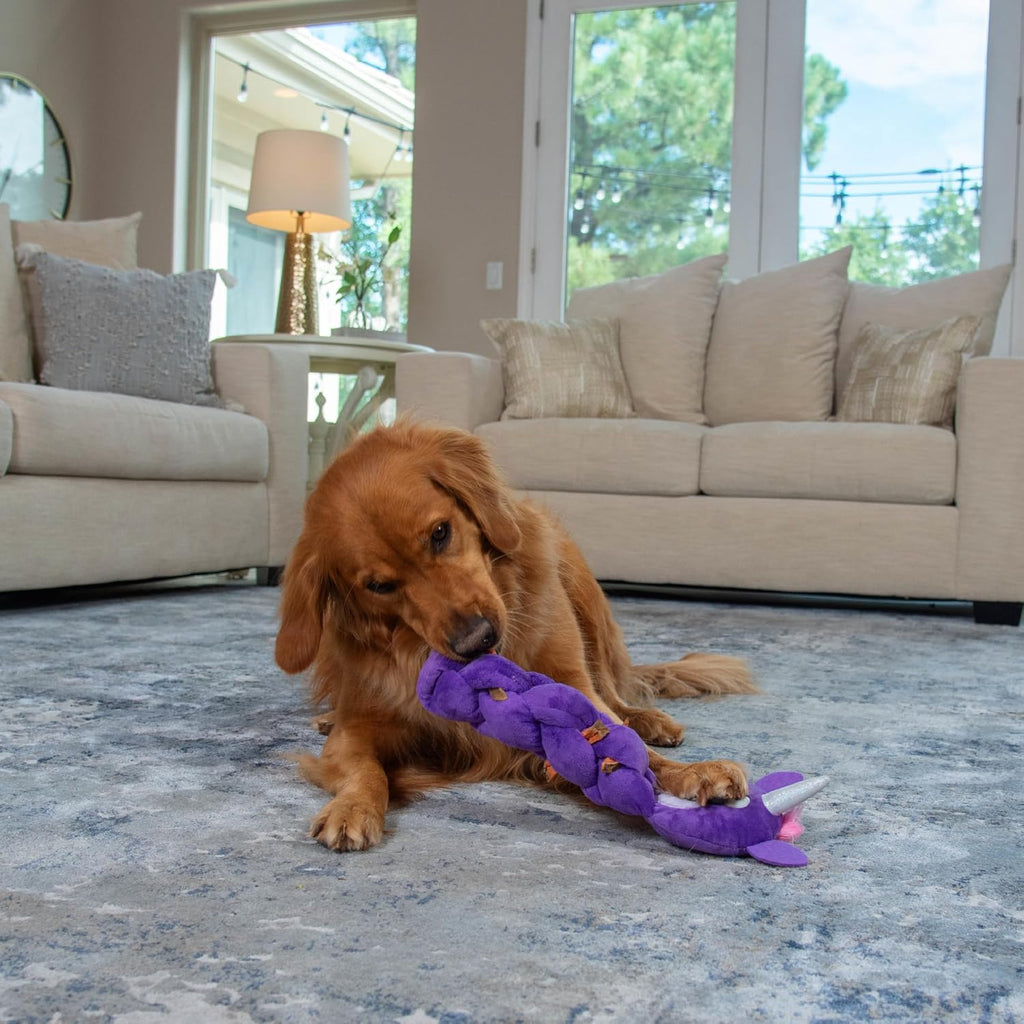 Size reference of Outward Hound Twistiez large unicorn toy