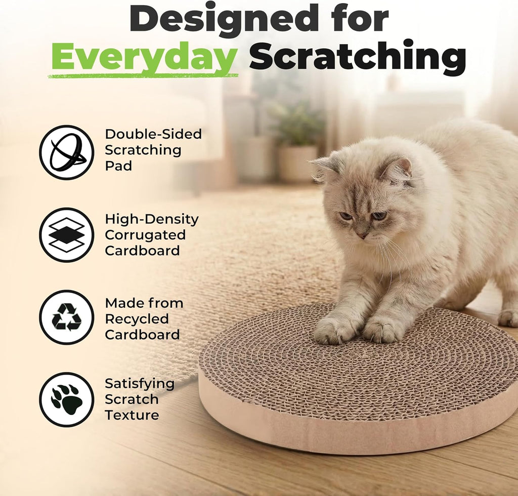 Catify Spin n' Scratch Cat Scratch Pad Refill - Round, 5-Pack - Image 3