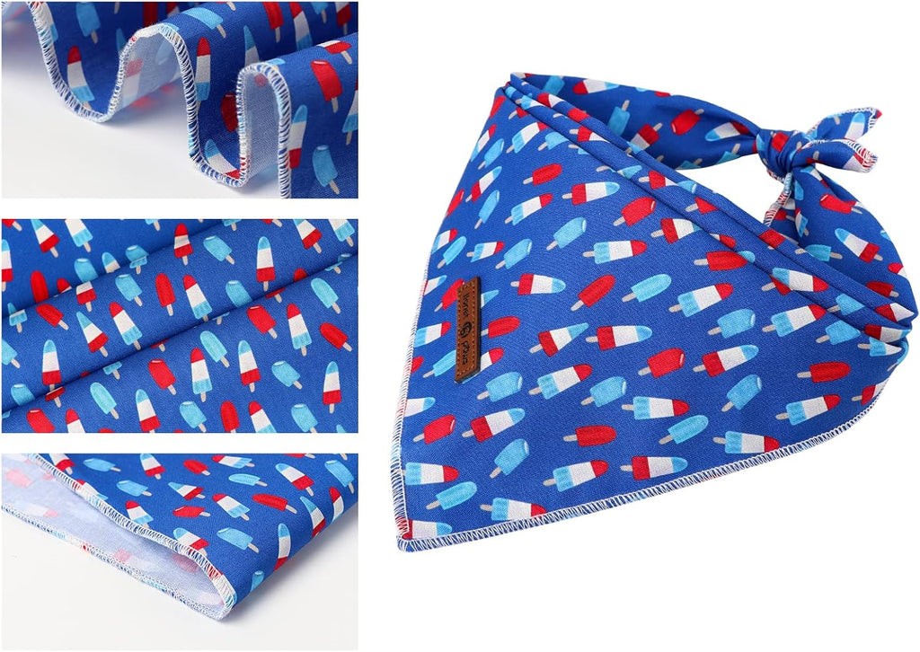 Close up view of the durable premium woven cotton fabric texture of the Lionet Paws pet kerchief.