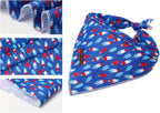 Close up view of the durable premium woven cotton fabric texture of the Lionet Paws pet kerchief.