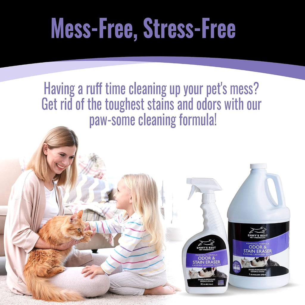 Emmy's Best pet odor and stain eraser back panel instructions