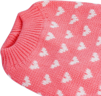 Dxhycc winter pet apparel pink sweater holiday outfit for small breeds