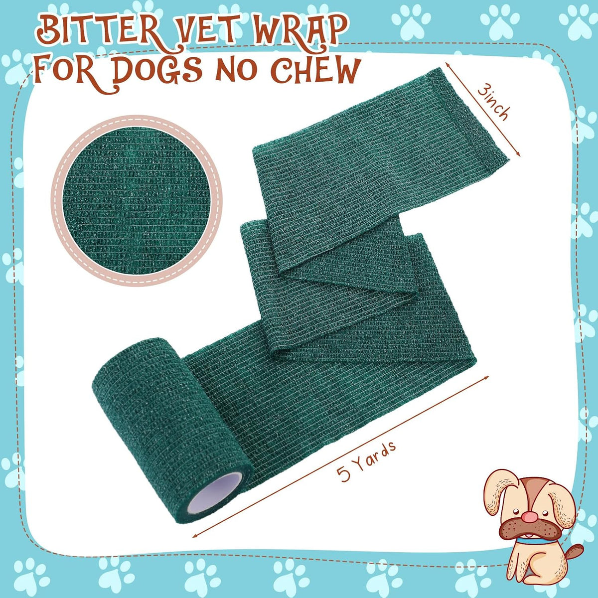 Threlaco pet bandage wrap roll close up showing texture