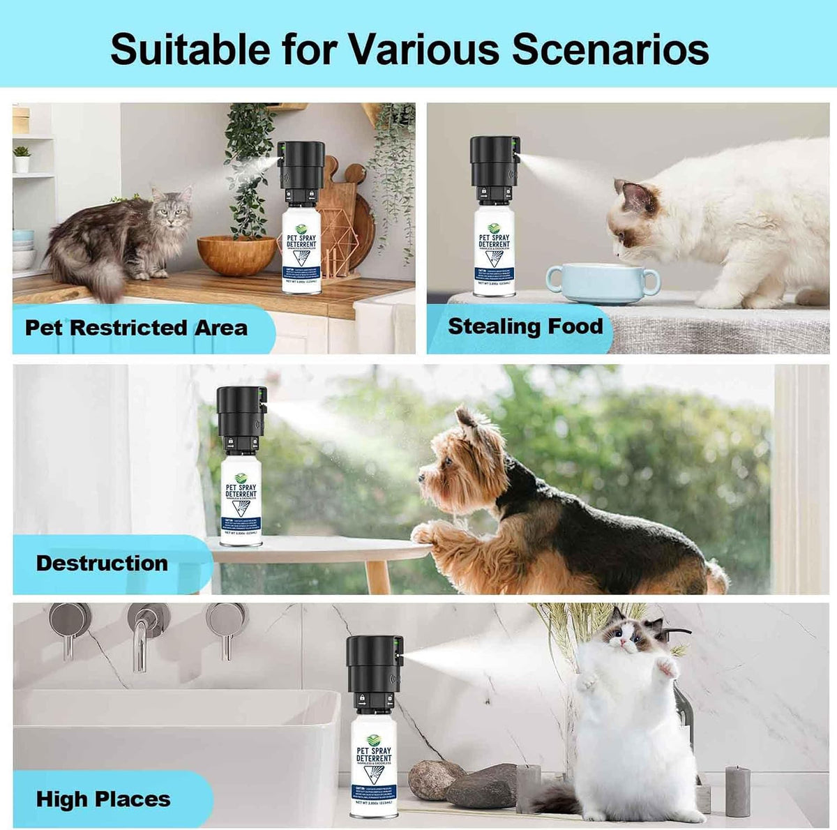 Diloqio automatic pet spray system placed on a kitchen counter