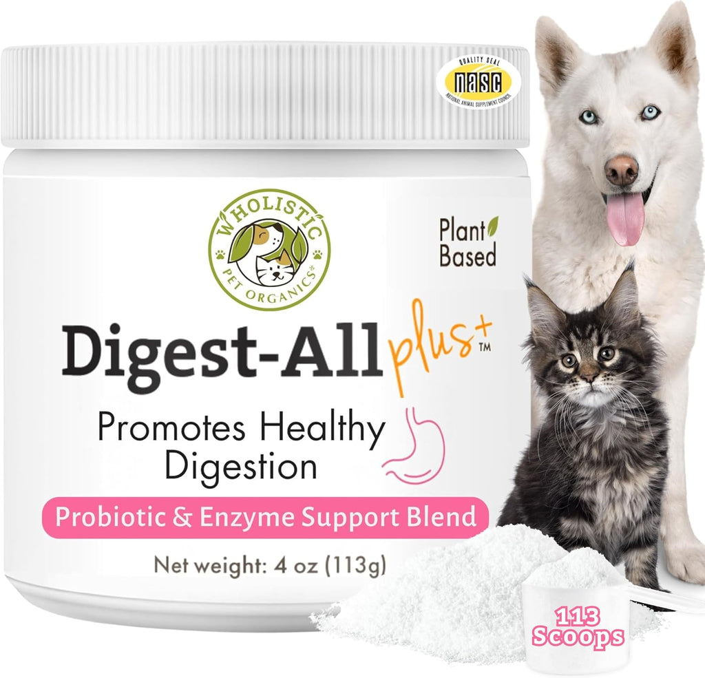 Wholistic Pet Organics Daily Cat & Dog Probiotics for Digestive Health, Anti Diarrhea & Gut Support - Probiotics for Dogs with Digestive Enzymes & Prebiotic Fiber - Cat Probiotic - 2 Oz - 57 Scoops - Image 10