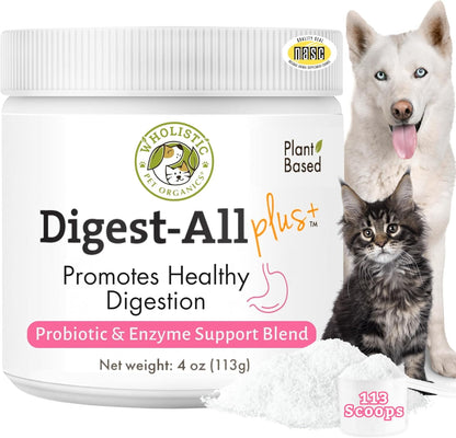 Wholistic Pet Organics Daily Cat & Dog Probiotics for Digestive Health, Anti Diarrhea & Gut Support - Probiotics for Dogs with Digestive Enzymes & Prebiotic Fiber - Cat Probiotic - 2 Oz - 57 Scoops - Image 10