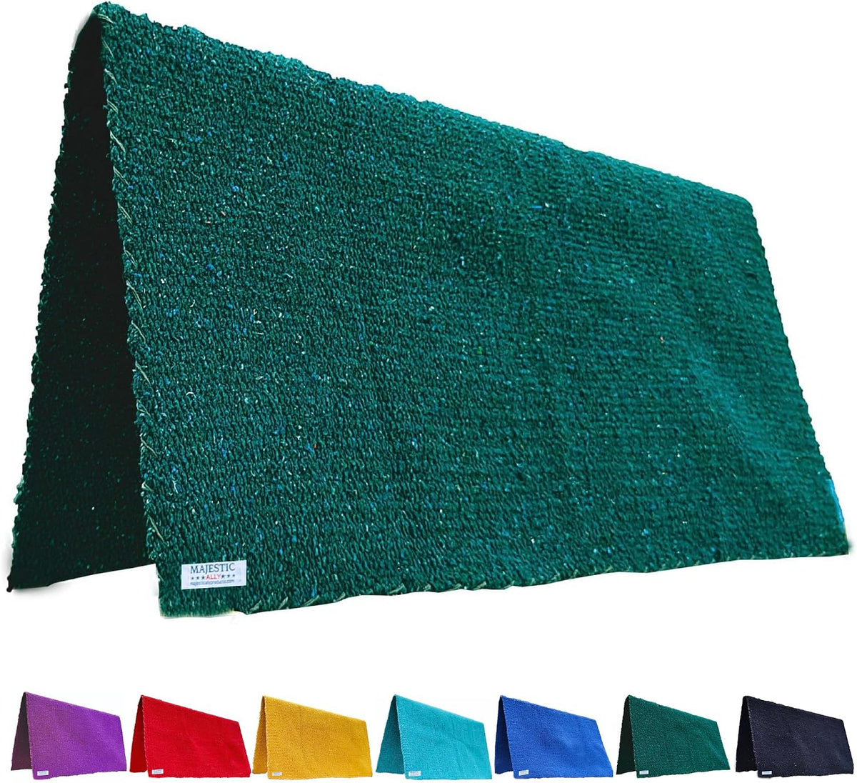 Majestic Ally Solid Color 34"x 36" Traditional Acrylic Saddle Blanket with Hemline Edges-3.7 lbs (Turquoise) - Image 9