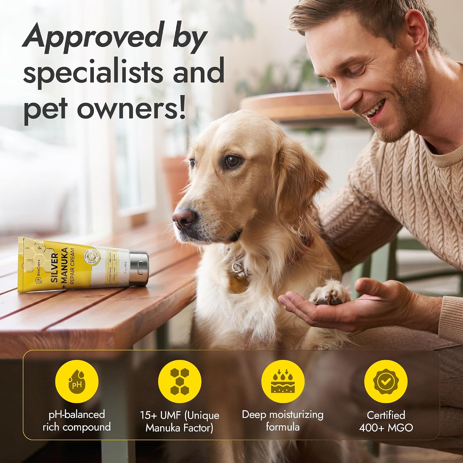 BeeCare+ soothing pet skincare formula for scratches cuts and minor abrasions