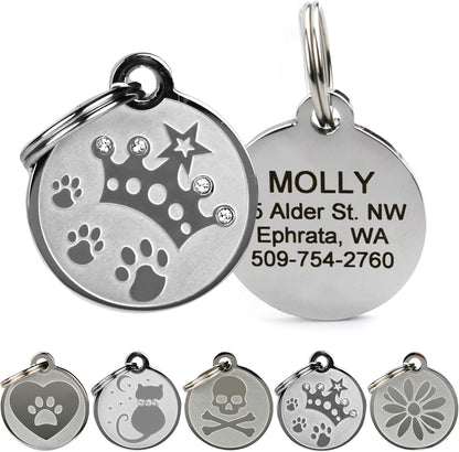 GoTags Stainless Steel Cat ID Tags, Available in Mouse and Cat Shapes, Includes up to 4 Lines of Custom Engraved Personalized Text - Image 15
