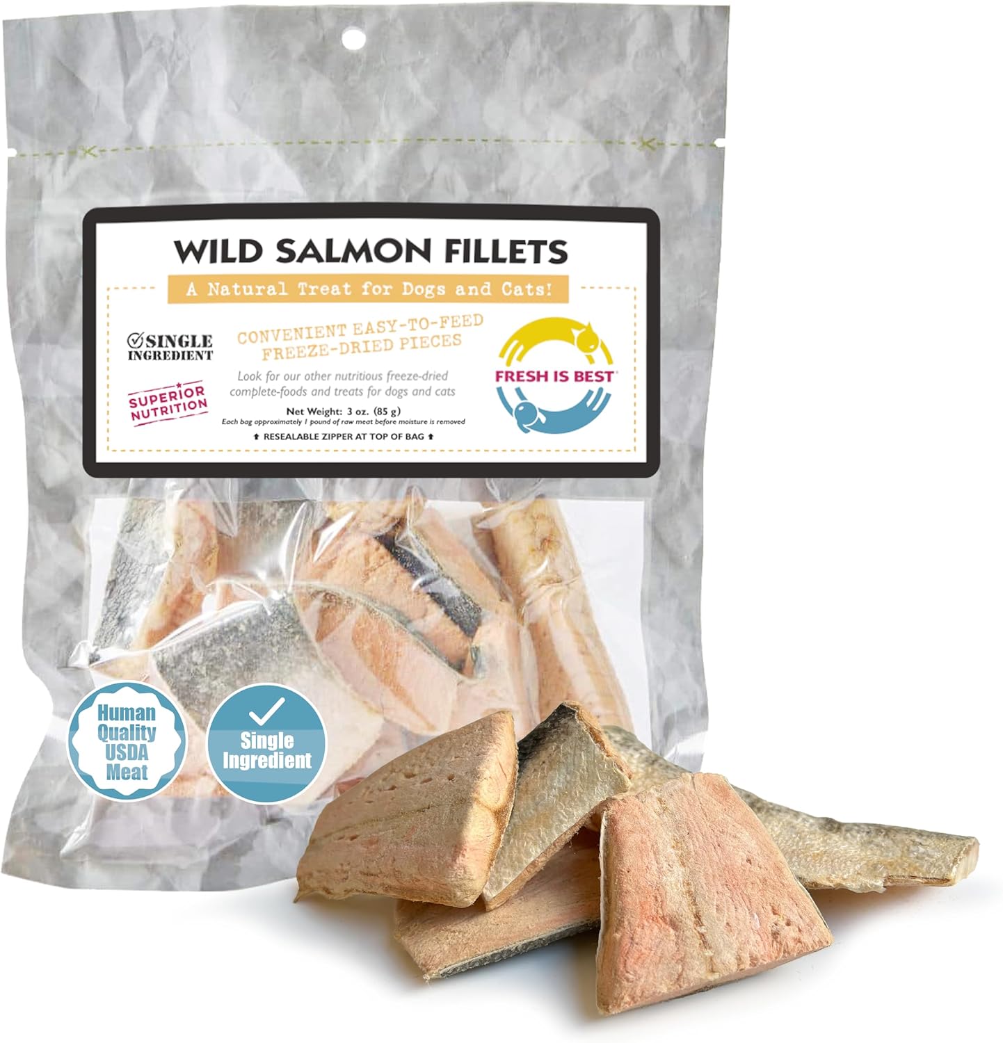 Fresh Is Best Silverside Minnows Freeze Dried Dog Treats - Raw Freeze Dried Cat Treats in Resealable Zipper Bag - High-Protein Minnows for Cats and Dogs - Made in the USA - Image 11