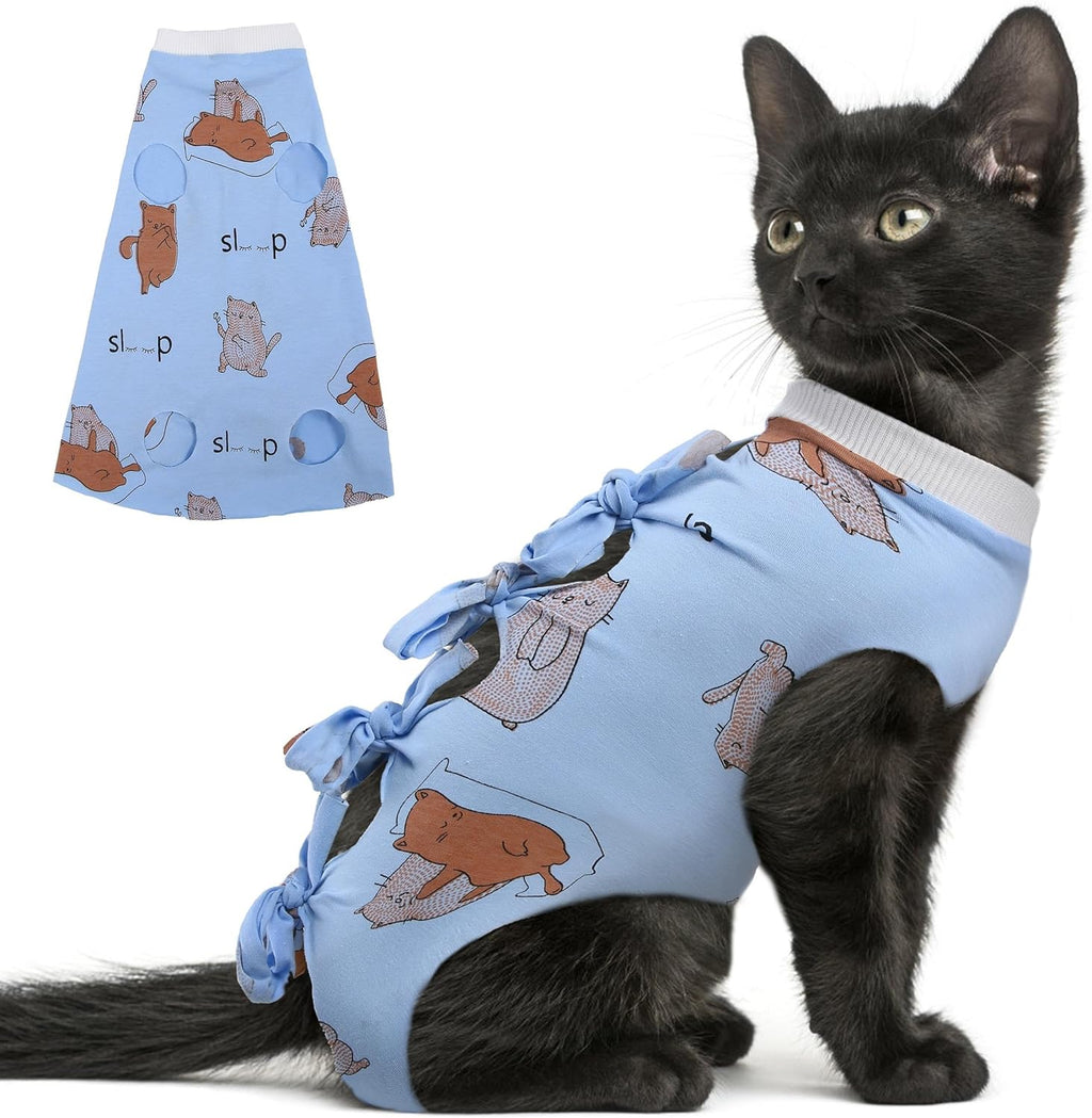 Packaging and product presentation of Pumyporeity cat recovery onesie