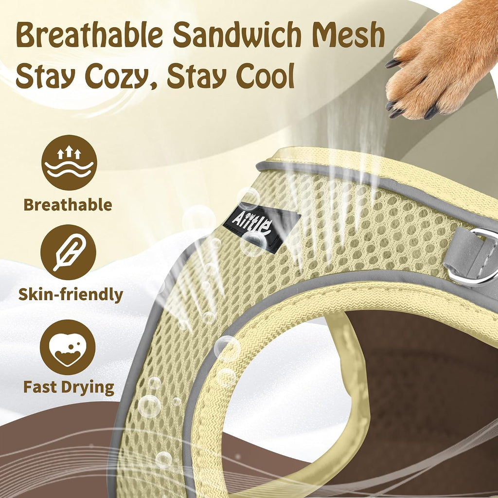 Aiitle reflective dog walking vest showing 360 degree low light visibility features