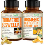 Vimerson Health Boswellia turmeric and quercetin bromelain supplement bundle